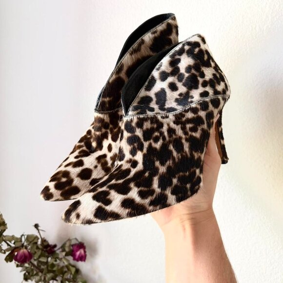Boden Made in Spain Designer Cheetah Print Heels Ankle Booties 7.5 - Picture 1 of 6